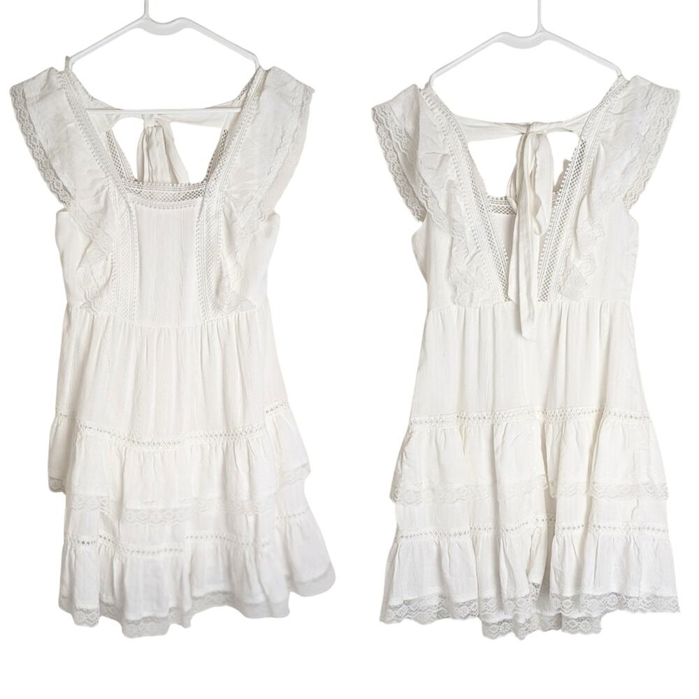 Elegant White Lace Mini Dress